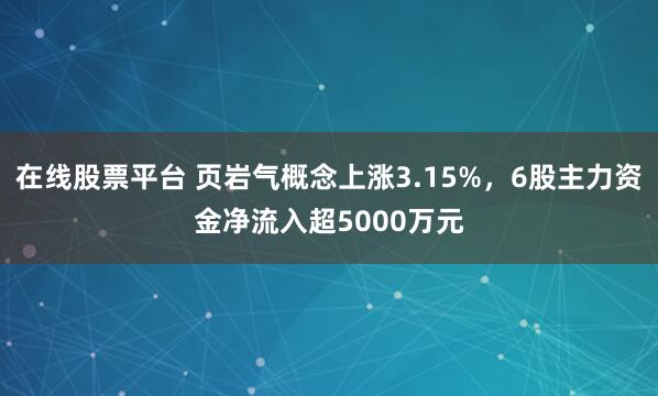 在线股票平台 页岩气概念上涨3.15%，6股主力资金净流入超5000万元