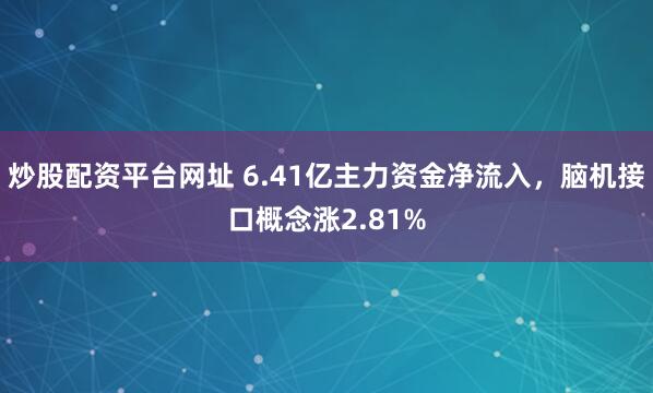 炒股配资平台网址 6.41亿主力资金净流入，脑机接口概念涨2.81%
